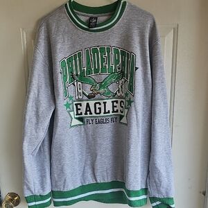 NFL Philadelphia Eagles Gray and Green Crewneck Sweater
